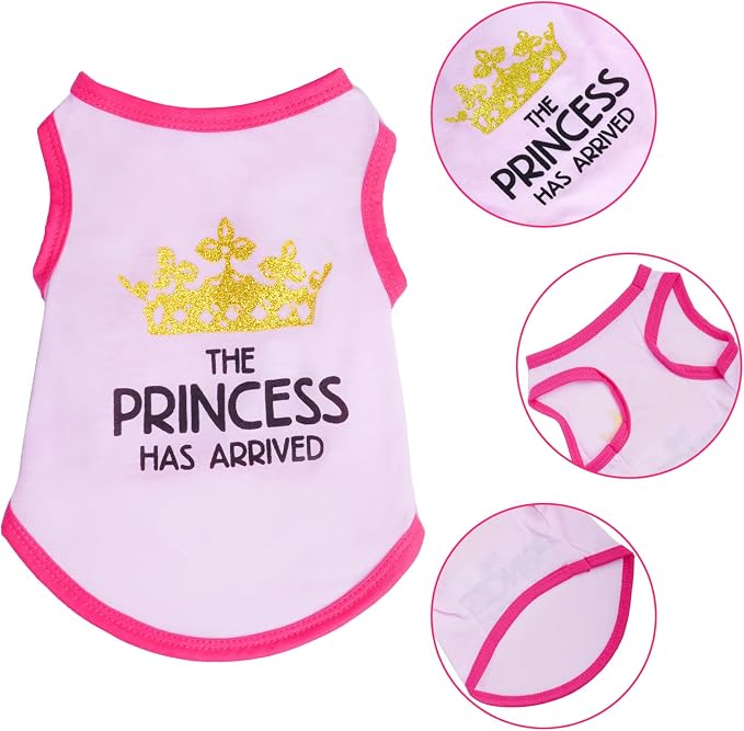 Pistha 4 Pack Dog Shirts Summer Printed Puppy Clothes Cute Sleeveless Pet T Shirts Dog Clothes for Small Medium Dogs Cats Girl(L)