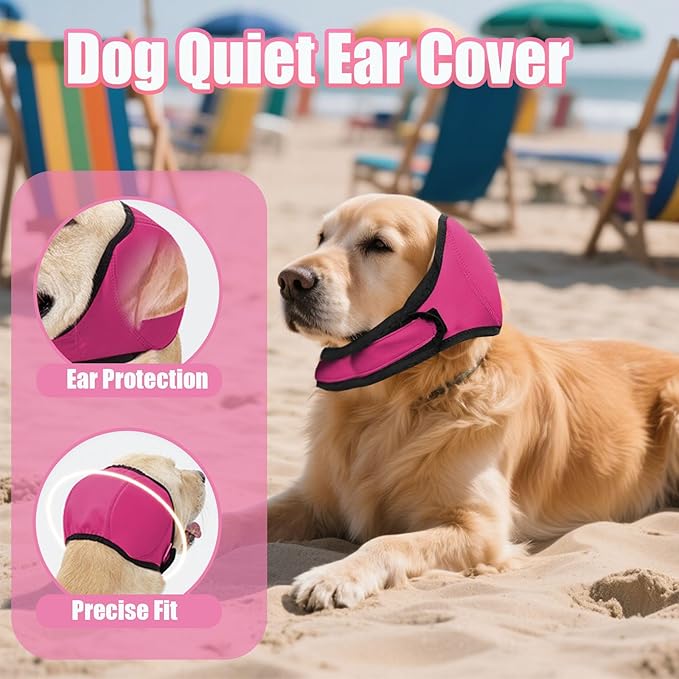 Dog Ear Muffs Noise Protection, Dog Ear Covers for Bath, Dog Quiet Ear Wrap, Waterproof Dog Calming Hoodie for Hematoma, Bathing, Drying, Swim& Noise Anxiety Relief