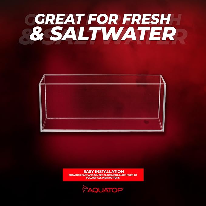 Aquatop High Clarity Tall Glass Aquarium – 6.5 Gallon Bookshelf Style Tank – 6.7" x 23.6" x 9.4" – Crystal Clear Glass for Freshwater & Saltwater Aquariums – HCA-6G