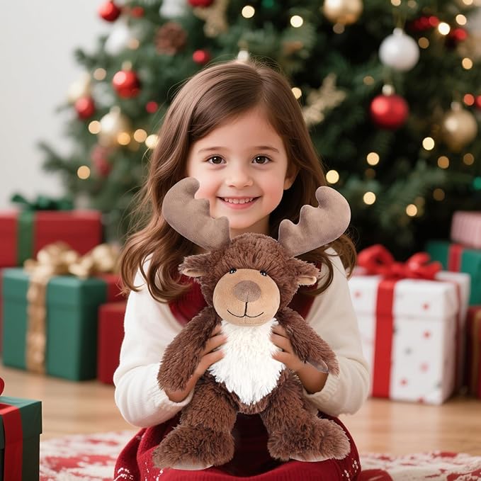 SuzziPals Heatable & Coolable Moose Stuffed Animal, Plushies Microwavable Heating Pad for Soothing & Relaxation, Lavender Scent Stuffed Plush Toys for Stress Relief, Christmas Stuffed Animals Gifts