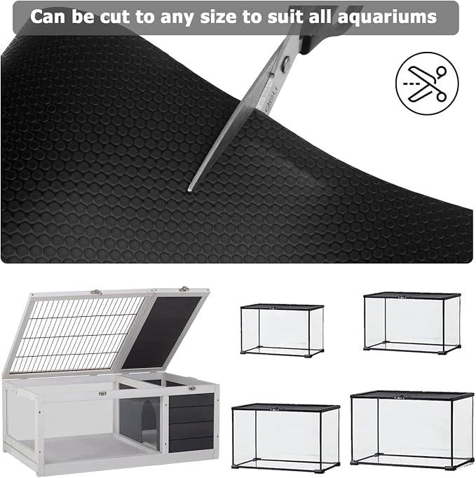 120 Gallon Reptile Terrarium Mat, Bearded Dragon Liner for 4x2x2 Enclosure | Bearded Dragon Tank Accessories 24 inch X 144 inch, Reptile Flooring Substrate Carpet Bedding for Leopard Gecko,Lizard, Black