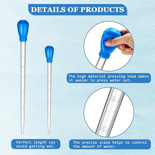 Weewooday 2 Pieces Aquarium Coral Feeder with 2 Pieces Stainless Steel Feeding Long Tweezers Syringe Spot Coral Feeder Reptile Feeding Tools for Aquatic Plant Reef Anemones Lionfish (Blue, Black)