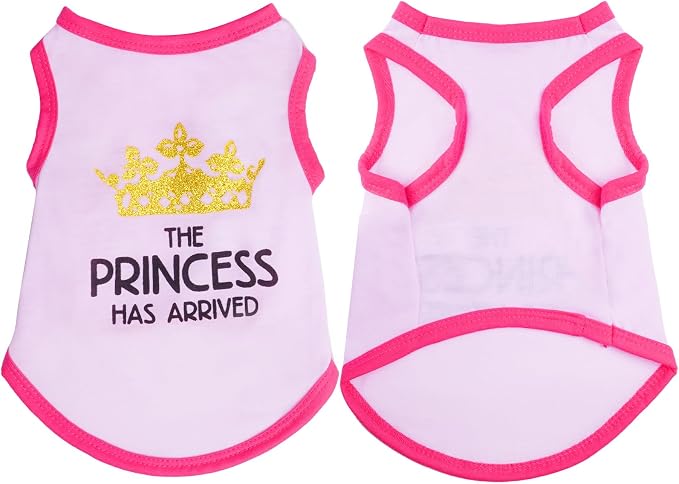 Pistha 4 Pack Dog Shirts Summer Printed Puppy Clothes Cute Sleeveless Pet T Shirts Dog Clothes for Small Medium Dogs Cats Girl(L)