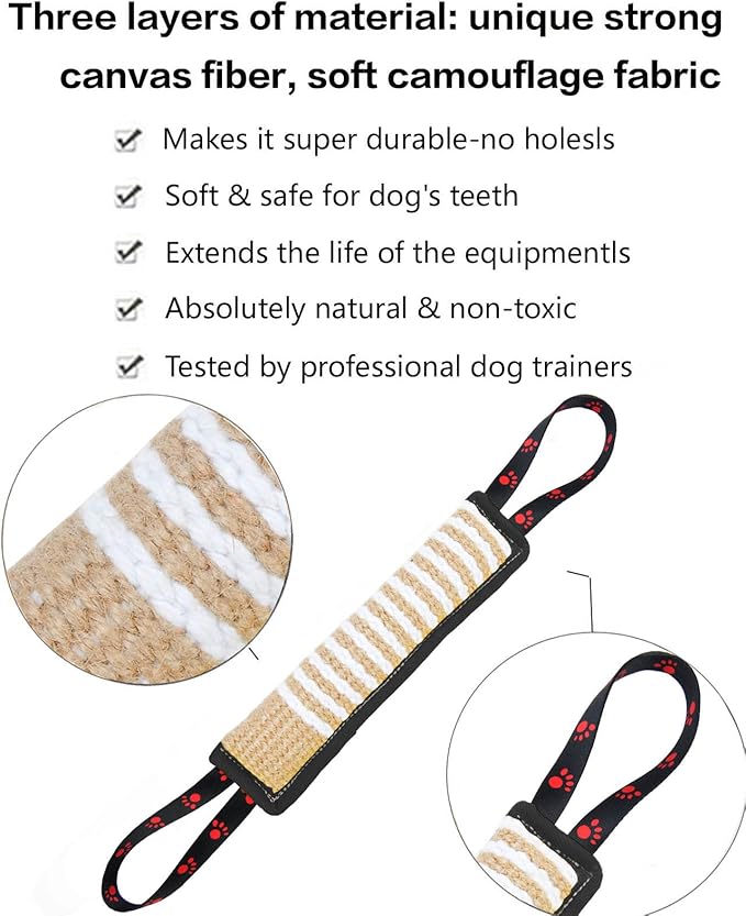 Clysoru Dog Tug Toy Tough Jute Bite Pillow Lasting Training Equipment Puppy to Large Dogs Interactive for Large and Small