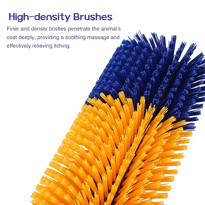 2PCS Livestock Scratching Brush, Horse Brush, Cow Goat Scratching Post with 8 Screws, Grooming Massage for Cattle Sheep Horses Pigs