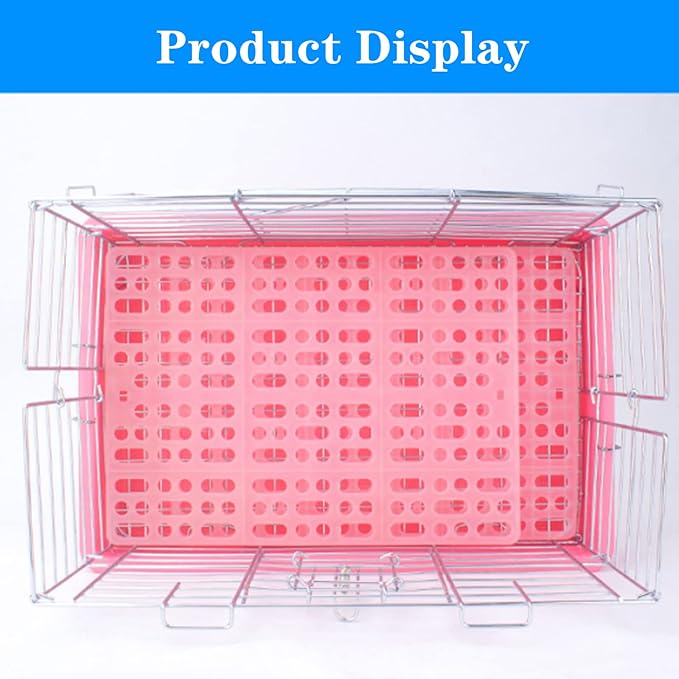 Lyellfe 12 Pack Plastic Rabbit Cage Mat, Durable Rabbit Floor Mat with Snap Joint, Foot Resting Pads for Pet Cats Dogs Bunny, Assorted Colors