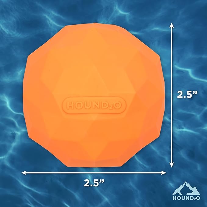 Dog Toys | Squeaky Fetch Ball for Dogs | Bright Orange Floating Outdoor Dog Ball with Squeaker
