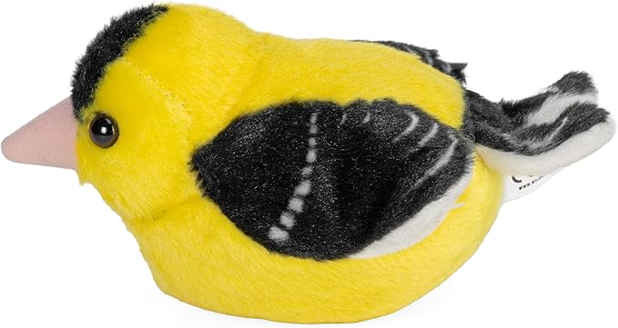 Wild Republic Audubon Birds American Goldfinch Plush with Authentic Bird Sound, Stuffed Animal, Bird Toys for Kids and Birders