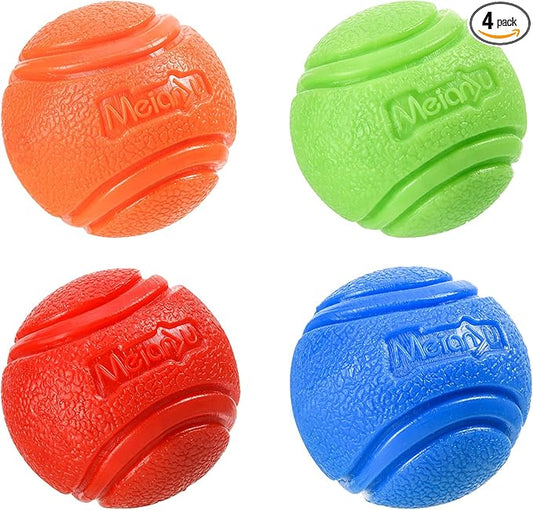 4 Pcs Rubber Balls, 2.4in/6cm in Diameter for Medium Dogs 30-60 Lbs - High Bounce, Waterproof, Chew Resistant Toy Balls Belgian Malinois Gifts (6cm)