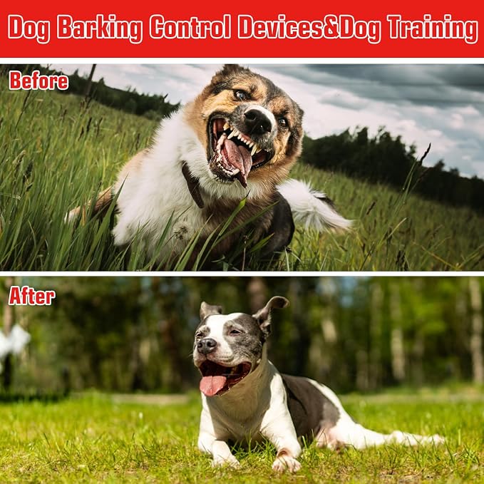 Anti Barking Devices, Anti Barking Device for Dogs Long Range 50ft, Barking Control Devices for Dog Training in Outdoor, 3 Modes Ultrasonic Bark Box, Dog Bark Deterrent Devices, Dog Barking Silencer | Gentle correction of pet bad behaviors， Auto-activa...