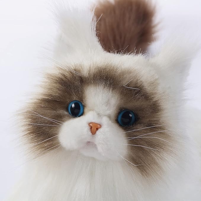 CU-MATE 20" Adorable Stuffed Animals Cat -Handmade Plush Soft Cat -Present Gift for Boys/Girls (Brown and White Ragdoll Cat)