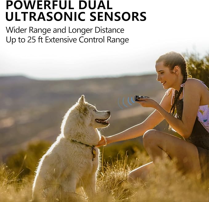 Dog Barking Control Devices,Dog Training Device-Dog Training，Training/Deterrent Mode，Train and Control Your Dog,Effective Barking Control Device LED Flashlight for Training Behavior Correction-Black