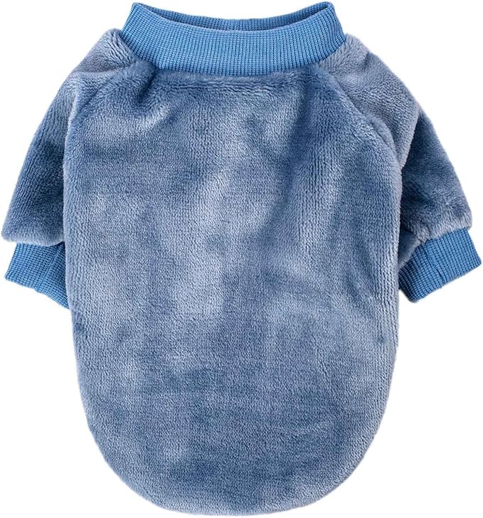 FabriCastle Small Dog Sweater, 3-Pack Dog & Cat Clothes, Soft and Warm Pet Jackets XXS XS S for Small Dogs Male & Girl, Winter Pet Apparel Costumes, Puppy Outfits (Grey,Blue,Dark Blue, Medium)
