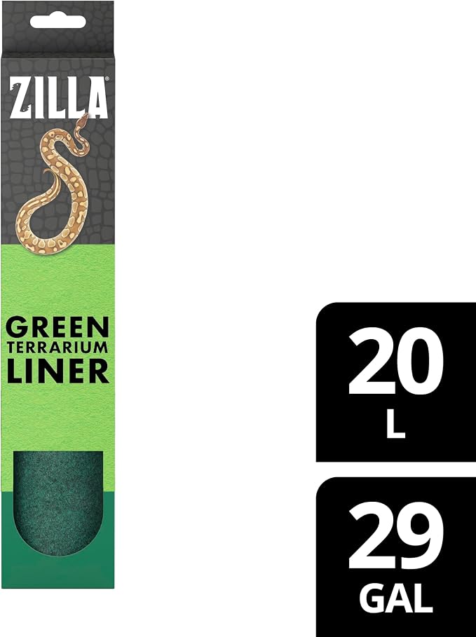 Zilla Reptile Terrarium Bedding Substrate Floor Liner, Green, 20L/29G, 11.75" x 29.5"