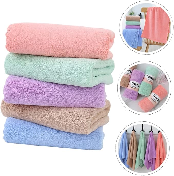 Hemoton 5-Pack Absorbent Hamster Bedding Towels Guinea Pig Cage Blankets Small Animal Bath Towels Soft and Quick-Dry PET for Rabbits and Other Small Pets