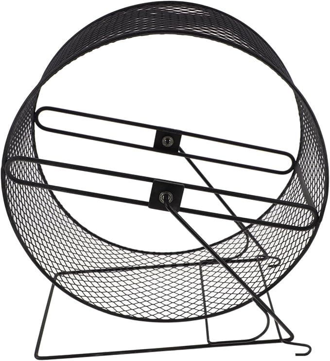Mikikit Silent Hamster Running Wheel with Rack 11.02X10.23X5.90In Small Animal Exercise Toy for Hedgehogs Squirrels and Guinea Pigs Indoor Fitness