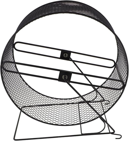 Mikikit Silent Hamster Running Wheel with Rack 11.02X10.23X5.90In Small Animal Exercise Toy for Hedgehogs Squirrels and Guinea Pigs Indoor Fitness