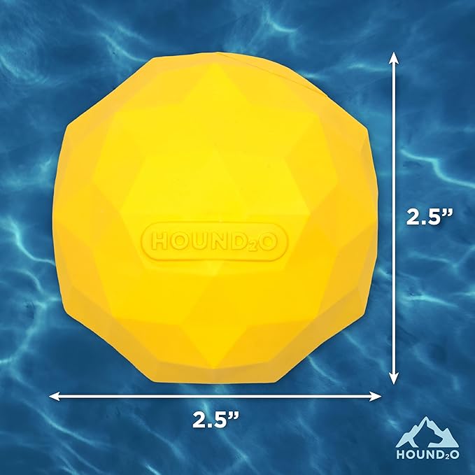 Dog Toys | Squeaky Fetch Ball for Dogs | Bright Yellow Floating Outdoor Dog Ball with Squeaker