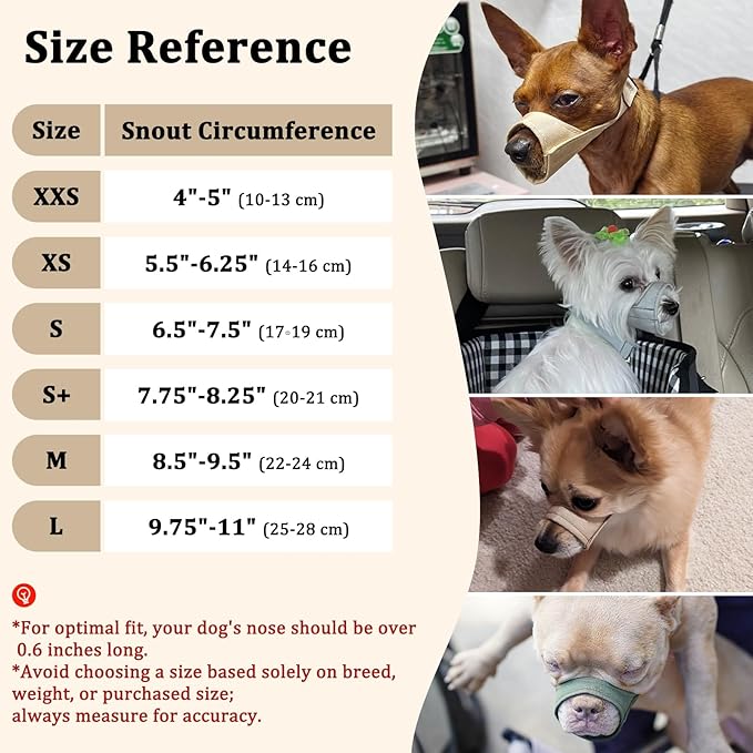 Mayerzon Short Snout Dog Muzzle, Small Muzzle for Chihuahua Shih Tzu American Bully Boxer Puppy, Soft Fabric Mouth Cover for Grooming Vet Visits, Prevent Biting Chewing Fighting