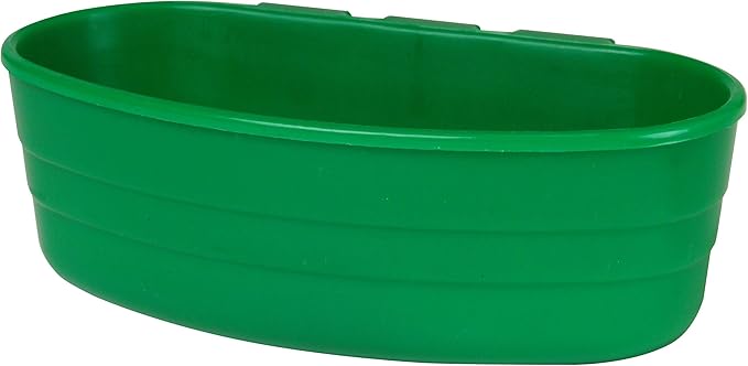 Pet Lodge® Plastic Cage Cup | Bunny Cage Cup | Feeder & Waterer for Small Animals | Mountable Hooks for Any Wire Type | Durable Plastic | 1/2 Pint | Green