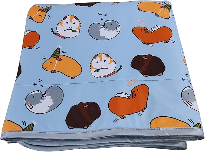 Tater Pets Guinea Pig Fleece Cage Liner - Tidy Mat - Lap Pad - Corner Pad - Absorbent - Machine Washable - for Guinea Pigs and Hedgehogs (Piggie Party, Tidy Mat 14"x14")