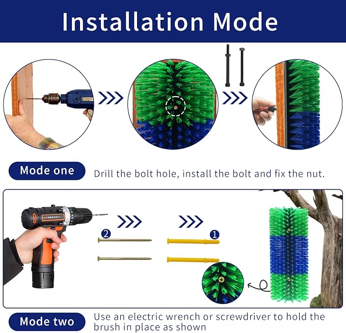 Livestock Scratching Brush Goat Scratcher Brush Full Massage Grooming Tool with 16 Screws for Cow,Cattle,Cow,Sheep, Horses,Pigs