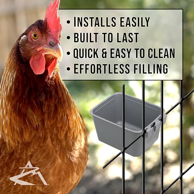 The ROP Shop 8-Pack - Gray Cage Cups for Feed & Water for Poultry, Ducks, Birds, Hamsters