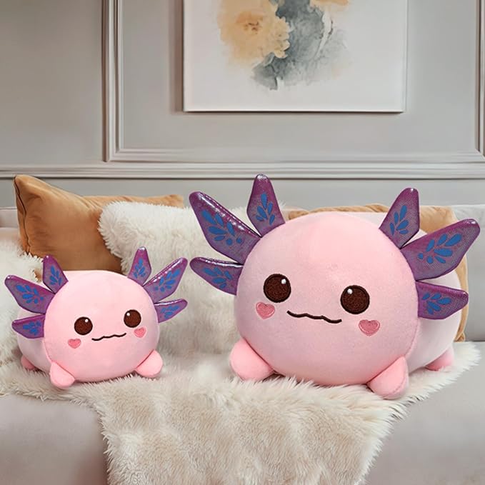 Mewaii Axolotl Plush, Cute Pink Axolotl Stuffed Animal, Soft Plushie Cuddle Pillow, Anime Plushie Doll, Cute Stuff Toys Gift for Girls, Boys and Males (16 Inch)