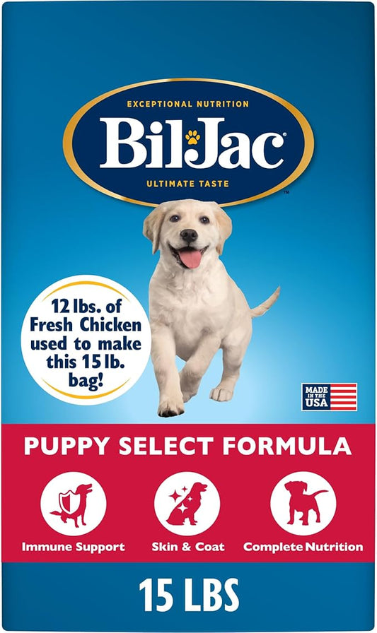 Bil-Jac Puppy Select Dry Dog Food | Fresh Chicken Recipe | 15 lb Bag