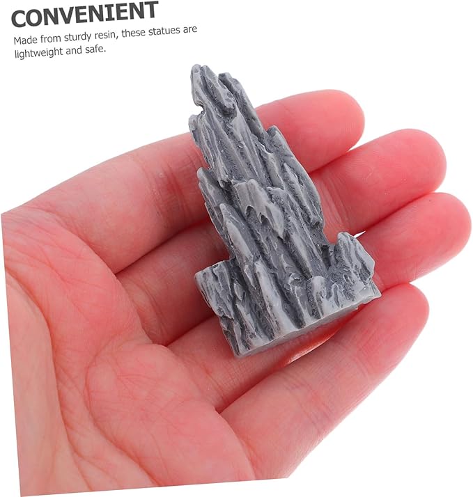 STOBAZA 4pcs Miniature Rockery Statues Resin Micro Landscape Decorations for Fish Tank Garden Indoor Use Detailed Faux Bonsai Ornaments for and Outdoor Decor