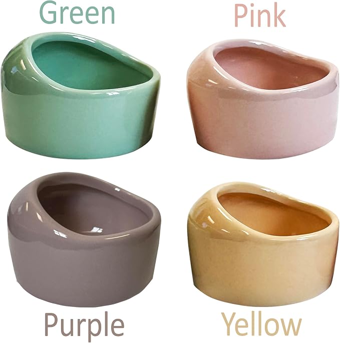 Exotic Nutrition No-Tip Ceramic Feed Station - Durable Ceramic & No Escape Feed Dish - Hamsters, Hedgehogs, Chinchillas, Rats, Ferrets, Guinea Pigs, Rabbits, Squirrels, and Reptiles (Pink)