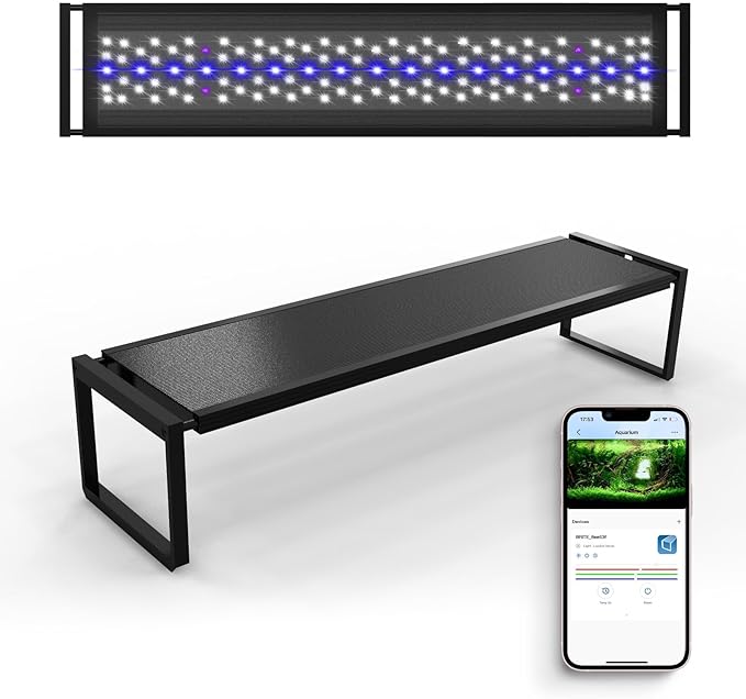 FZONE Aquarium Light for Plants, 24W LED Fish Tank Light for 18–24‘’, Full Spectrum with APP Control, Timer & Sunrise/Sunset (Light 45)