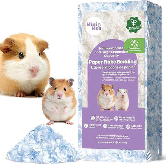 Hamster Bedding: Odor Control and Dust-Free Moisture Absorbent Natural Paper Small Pet Bedding - for Hamsters, Pigs, Guinea and Rabbits, 12 Liters