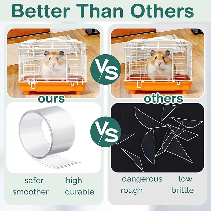 Juexica 3 Pcs 82.7 x 4.5 Inch Guinea Pig Cage Liner Clear Cuttable Critter Cage Liner with Pre Drilled Holes Urine Guard Extra Long Cage Liner with 150 Zip Ties for Rabbit Hamster Ferret Chinchilla