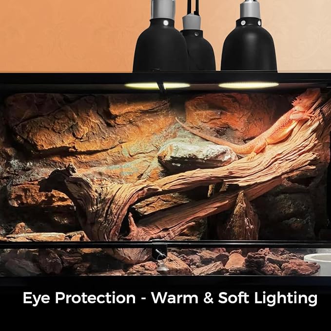 Reptile Heat Lamp 75W, 2 Pack Daylight UVA Basking Light Bulbs with E26 Base for Lizards, Turtles, Snakes and Amphibians