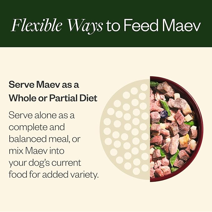 Maev Human-Grade Beef Dog Food, Weight & Digestion Formula, Whole Ingredient, Gluten-Free, High Protein Puppy & Dog Food, 15 lb