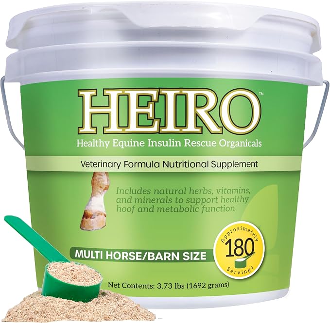 HEIRO Healthy Equine Insulin Rescue Nutritional Supplement for Horses, Natural Herbal Blend with Magnesium & Vitamin E, Supports Normal Metabolic Function & Hoof Comfort (180 Servings)