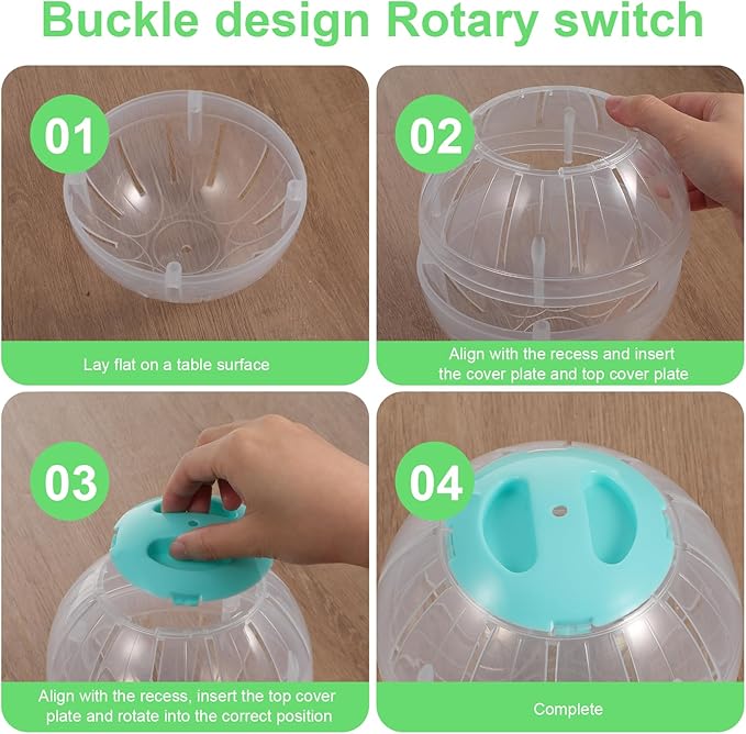 5.7 Inch Hamster Ball, Clear Hamster Exercise Ball, Running Wheel, Breathable, Large Space, Easy to Clean, Cage Accessories, Small Animal Exercise Toys for Small and Medium Dwarf Hamsters