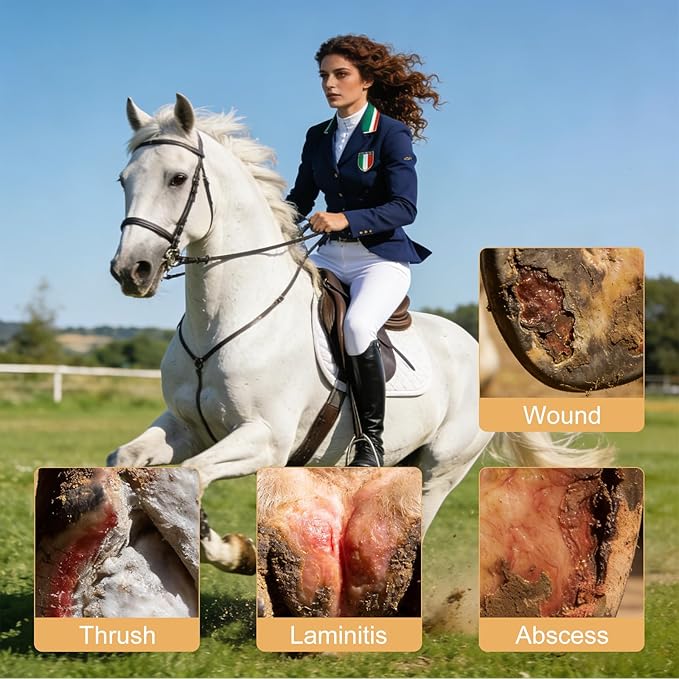 Ecliptica 12 Pack Horse Hoof Tape, Hoof Abscess Pads Wrap for Horse, Breathable Hoof Tape Hoof Packing for Hoof Laminitis Abscess Relief & Wound Management Additional Protection for Horse Hoove