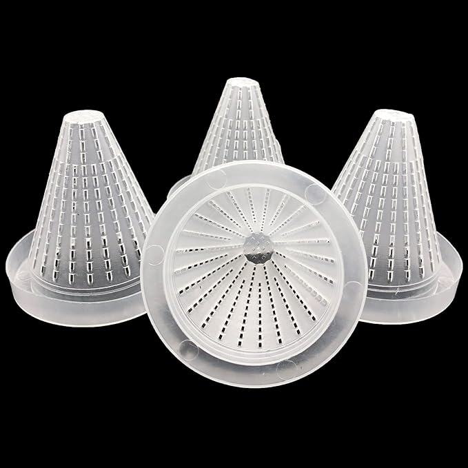 Ailindany 4PCS Aquarium Live Red Worm Feeding Cone Cup Plant Cup Brine Shrimp Plastic Fish Feeder for Aquariums with Suckers