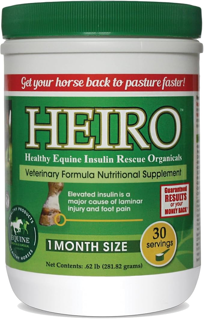 HEIRO Healthy Equine Insulin Rescue Nutritional Supplement for Horses, Natural Herbal Blend with Magnesium & Vitamin E, Supports Normal Metabolic Function & Hoof Comfort, 30 Servings, 30-Day Supply