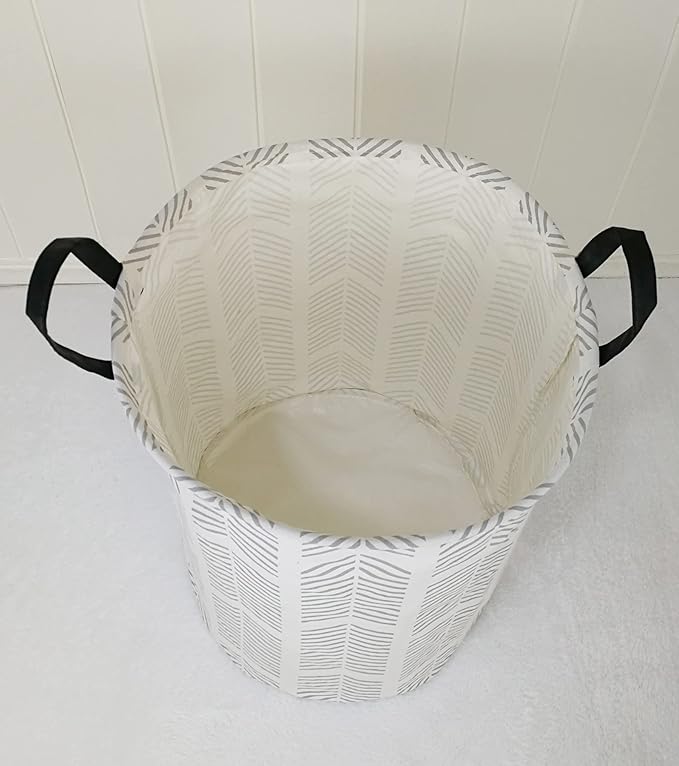 Kids Laundry Hamper Storage Basket Laundry Organizer Hamper Storage Bins Clothes Box Nursery Hamper Gift Basket with Handles (Gray)