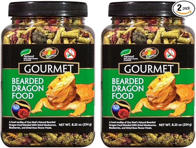 Zoo Med Gourmet Bearded Dragon Food, 8.25 oz each (Pack of 2)