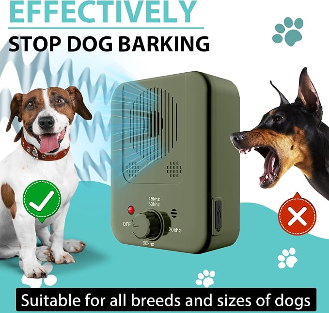 Anti Barking Device, Dog Barking Control Device for Dogs, Dog Barking Deterrent Devices, Ultrasonic Dog Barking Silencer for All Dogs Indoor Outdoor, Bark Box Stop Dog from Barking (Green)