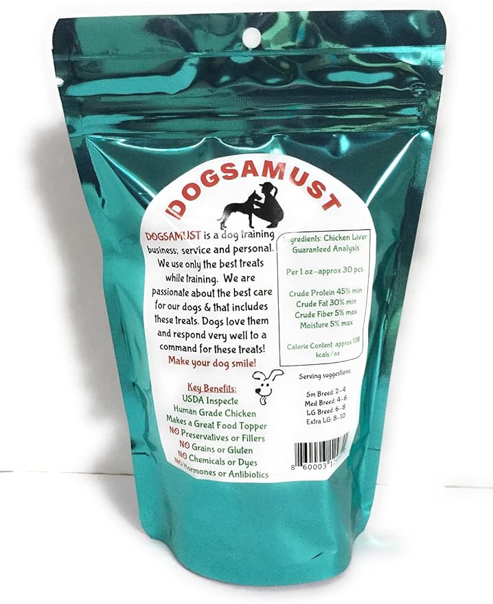 Home Freeze Dried Chicken Liver Treats 3oz. One Ingredient, Grain/Gluten Free, No Preservatives, Training Treats for All Breeds and Ages, Homemade Treats! Make Your Dog Smile!