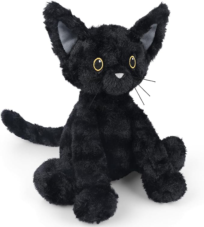 SuzziPals Coolable & Heatable Cat Stuffed Animals, Microwavable Heating Pad for Period Discomfort, Lavender Scent Cat Plush, Black Cat Plush Gift for Kids & Aldults