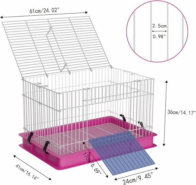 STILLCOVE Small Rabbit Cage Indoor, Guinea Pig Cages with Water Bottle & Food Dish, Bunny Enclosure for Hamster, Ferret, Rat, Chinchilla, Hedgehog, Gerbil, Mouse and Small Animal