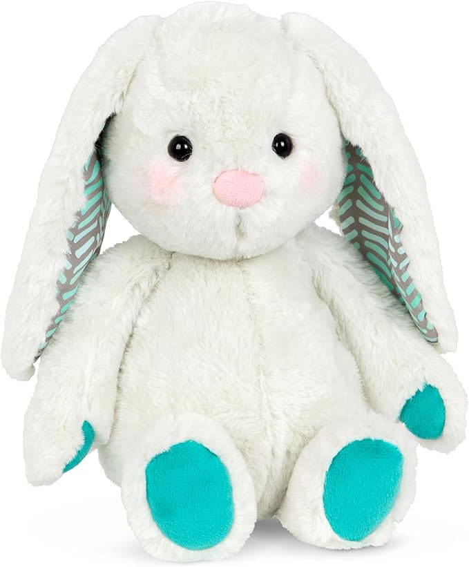 B. toys – 12-Inch Plush Bunny Soft & Cuddly Plush Rabbit Toy Washable – Happy Hues – Peppy Mint Bunny – 0 Months+