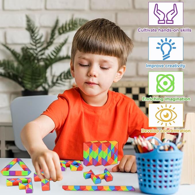 GOLDGE 80 Pack Mini Cube Puzzle Fidget Toys - Bulk Party Favors & Goodie Bag Stuffers for Kids, Travel Toys for Ages 4-8, Treasure Box Toys for Classroom, Birthday & Back to School Gifts (80)