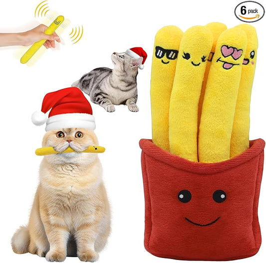 6 Pack Catnip Toys for Cats, Funny Cat Kicker Toys Filled with Organic Catnip, Interactive Kitten Teething Chew for Indoor Kitty Birthday